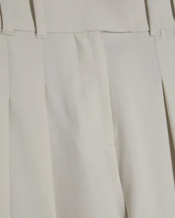 Beige Ankle Grazer Tailored Trousers