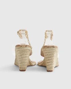 Beige Anklet Perspex Wedges