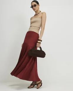 Beige Cotton blend Bandeau Top