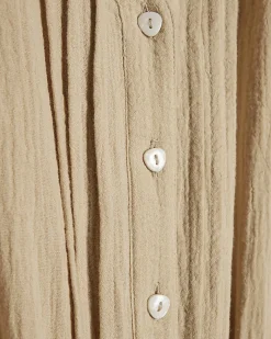 Beige Cotton Textured Jumpsuit