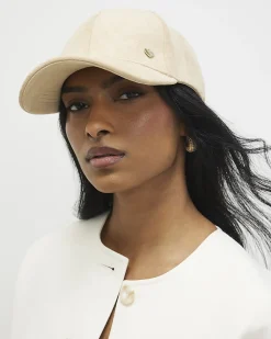 Beige Faux Suede baseball Cap