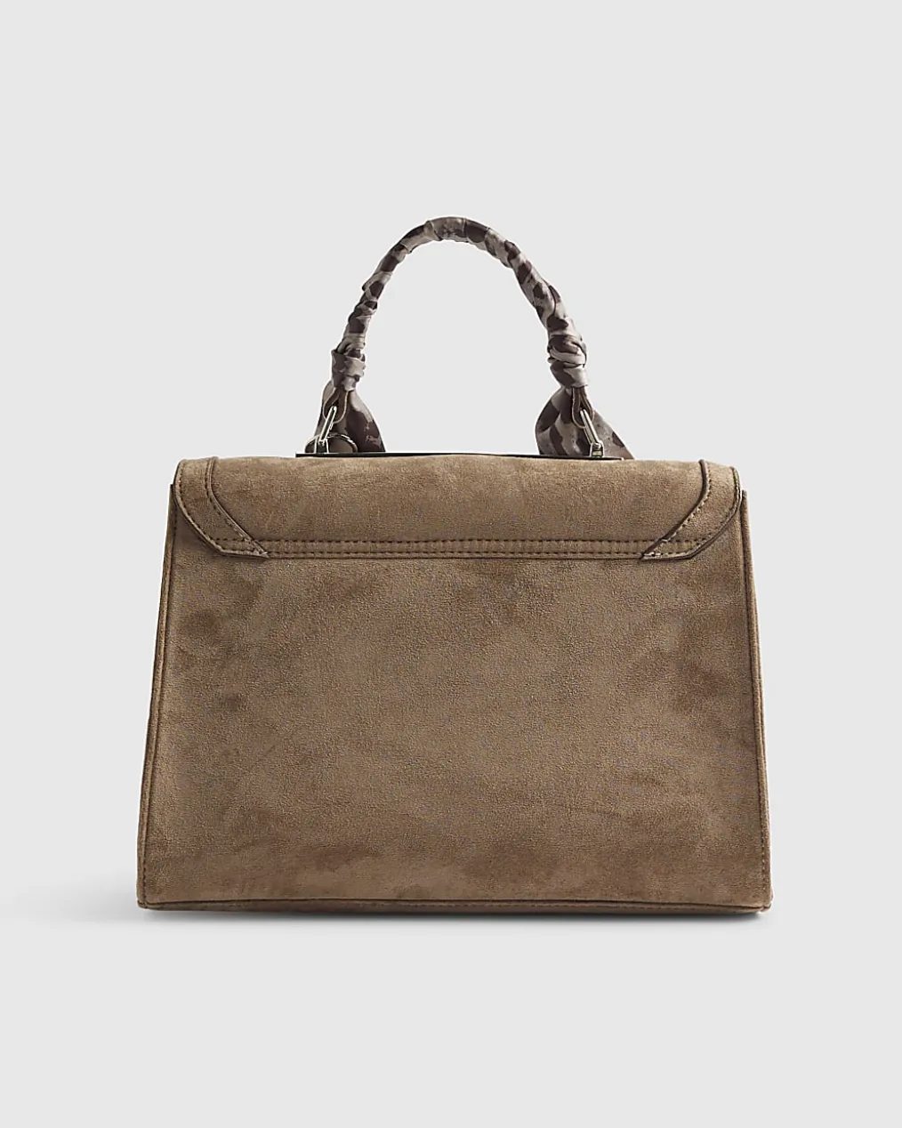 Beige Faux Suede Crossbody Tote bag