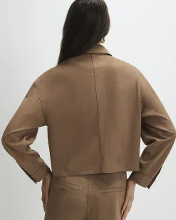 Beige Faux Suede Overshirt