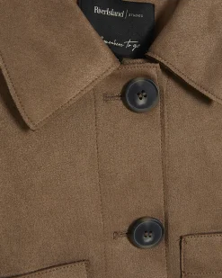 Beige Faux Suede Overshirt