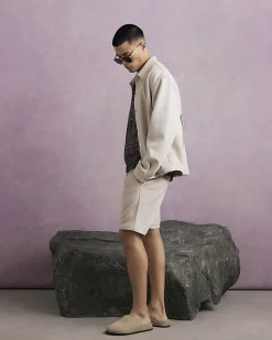 Beige Faux Suede Shorts