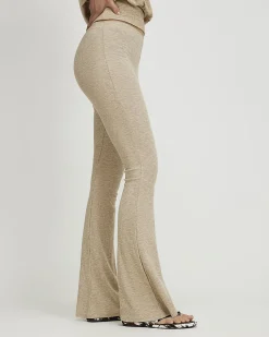 Beige Flared Trousers