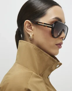 Beige Funnel Neck Bubble Hem Bomber Jacket