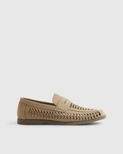 Beige Interweave Loafers