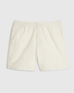Beige Linen Blend Pull On Shorts