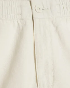 Beige Linen Blend Pull On Shorts