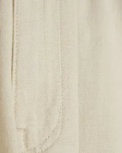 Beige Linen Blend Trousers