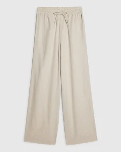 Beige Linen Blend Trousers