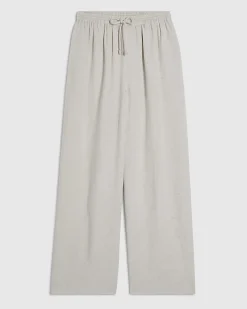 Beige Linen Blend Trousers
