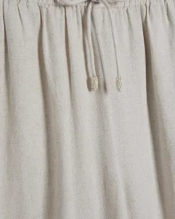 Beige Linen Blend Trousers