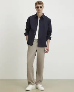 Beige Loose Fit Trousers