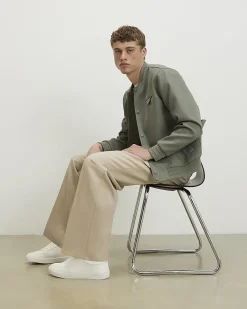 Beige Loose Fit Trousers