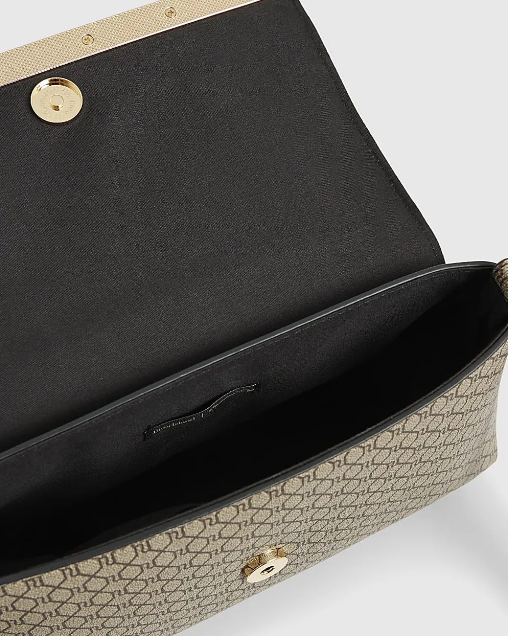 Beige Monogram Bar Front Clutch Bag