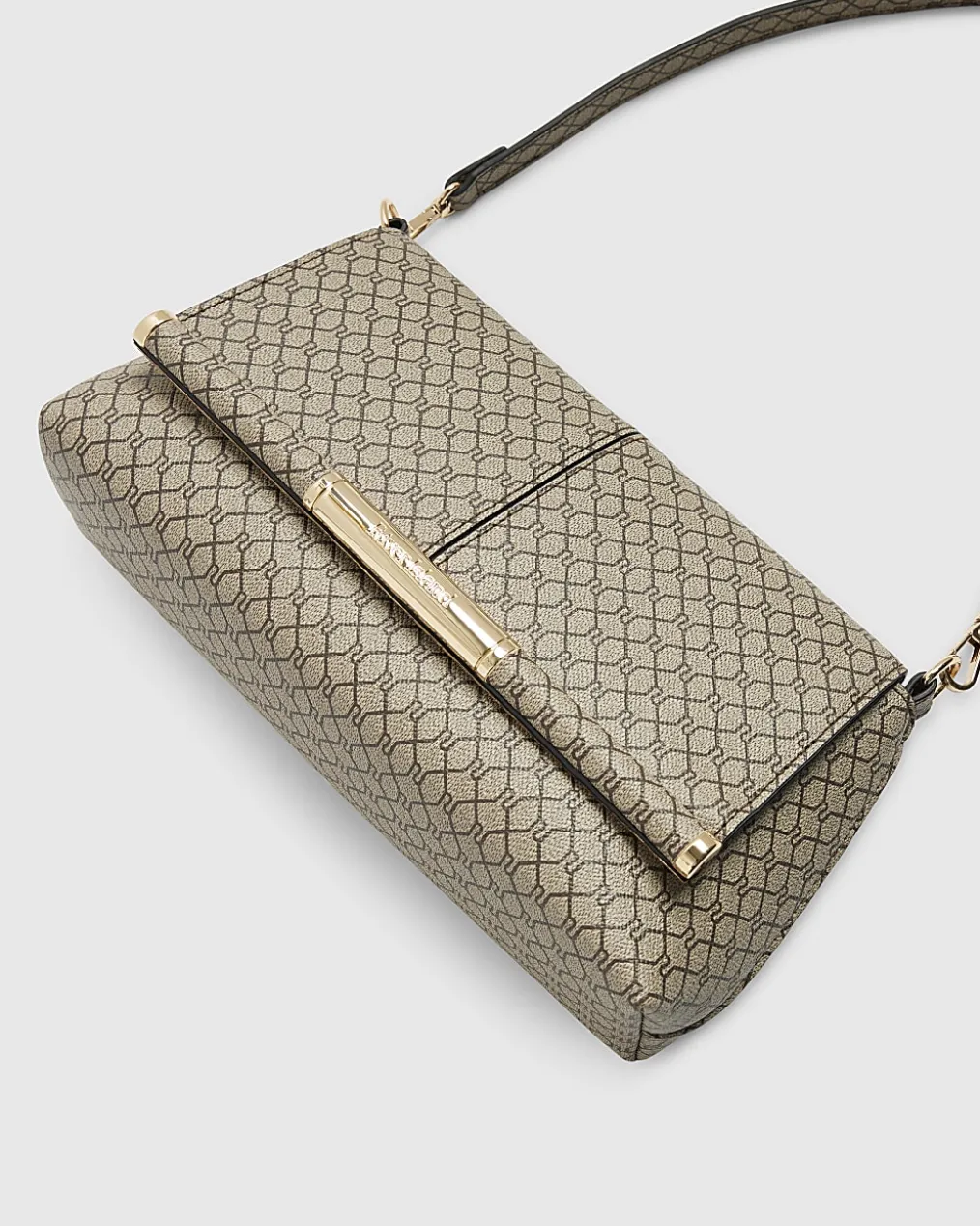Beige Monogram Bar Front Clutch Bag