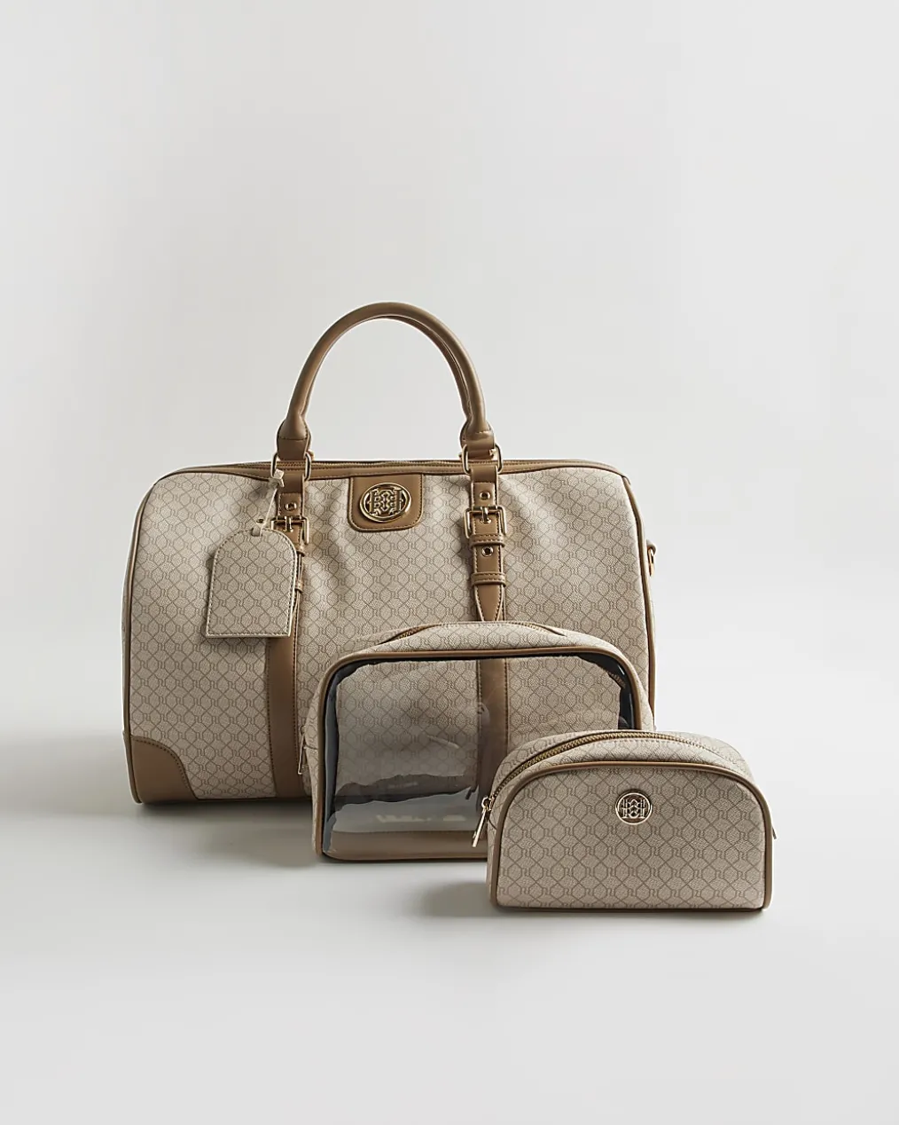 Beige Monogram Barrell Bundle Bag