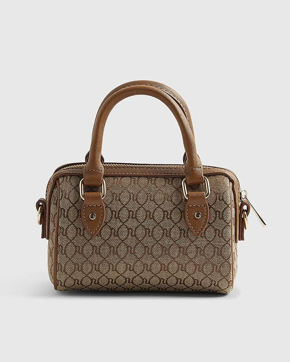 Beige Monogram Mini Diamante Bowler Bag