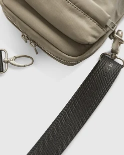 Beige Nylon Cross Body Bag