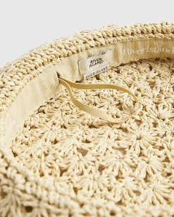 Beige Raffia Beret