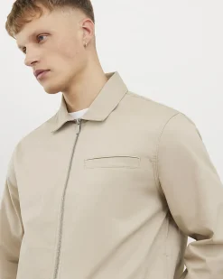 Beige Regular Fit Classic Overshirt