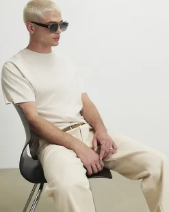 Beige Regular Fit Cotton T-Shirt