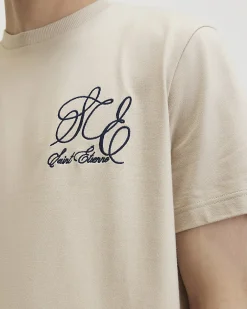 Beige Regular Fit Cotton Anchor T-Shirt