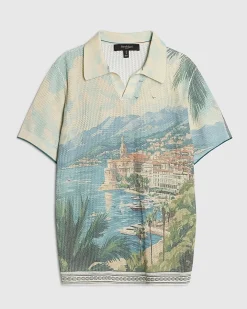 Beige Regular Fit Crochet Scenic Shirt