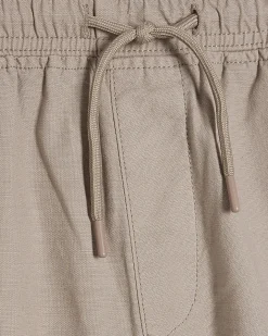 Beige Regular Fit Crosshatch Cargo Shorts