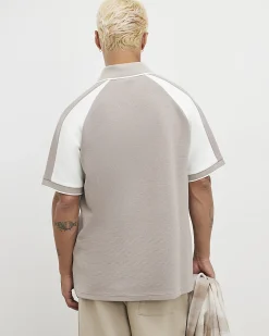Beige Regular Fit Football Polo Shirt