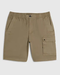 Beige Regular Fit Longer Length Cargo Shorts