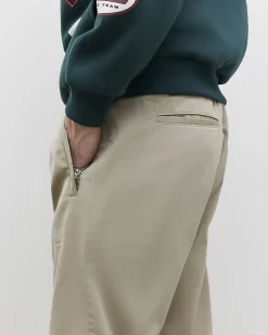Beige Regular Fit Pleated Joggers