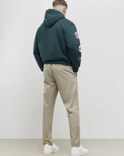Beige Regular Fit Pleated Joggers
