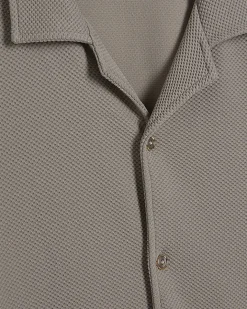 Beige Regular Fit Revere Short Sleeve Shirt