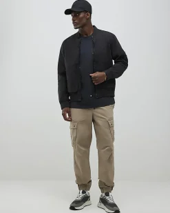 Beige Regular Fit Stretch Cargo Trousers