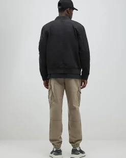 Beige Regular Fit Stretch Cargo Trousers