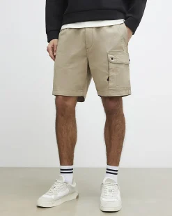 Beige Regular Fit Stretch Cargo Trousers