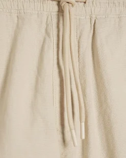 Beige Regular Fit Stretch Textured Shorts