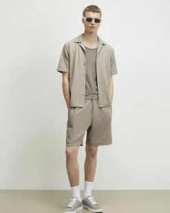 Beige Regular Fit Textured Shirt