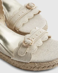 Beige Scallop Trim Wedges