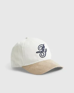 Beige Script Embroidery Cap