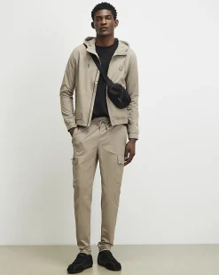 Beige Skinny Fit Cargo Trousers