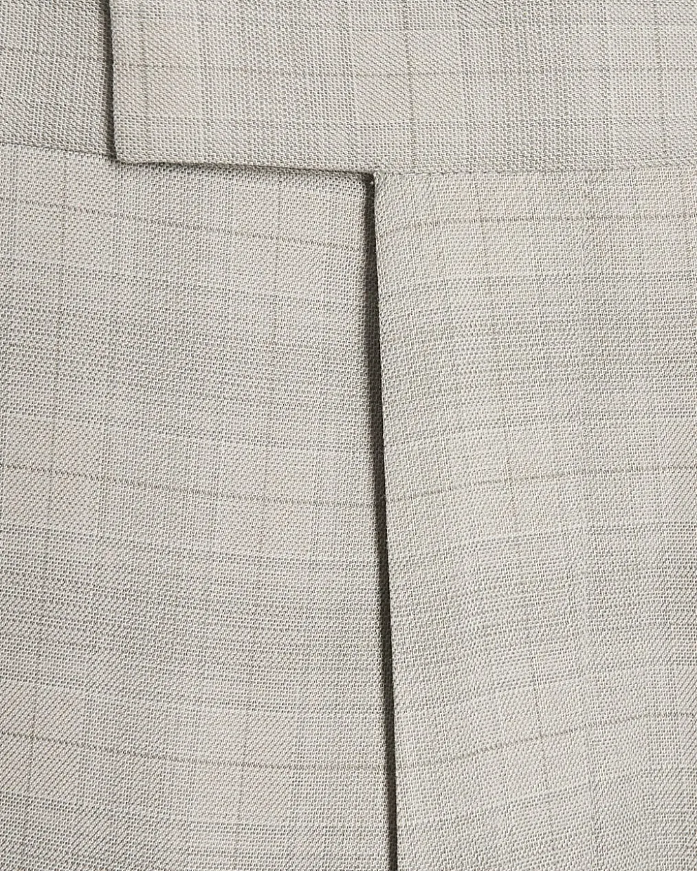 Beige Skinny Fit Stretch Check Suit Trousers