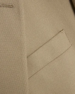 Beige Skinny Fit Textured Suit Jacket