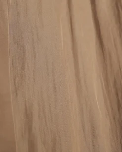Beige Sleeveless Satin Blouse
