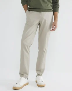 Beige Slim Fit Stretch Chino Trousers