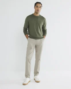 Beige Slim Fit Stretch Chino Trousers