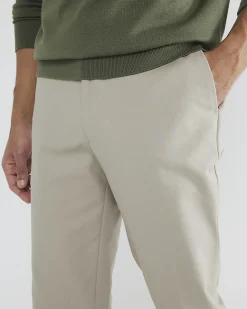 Beige Slim Fit Stretch Chino Trousers